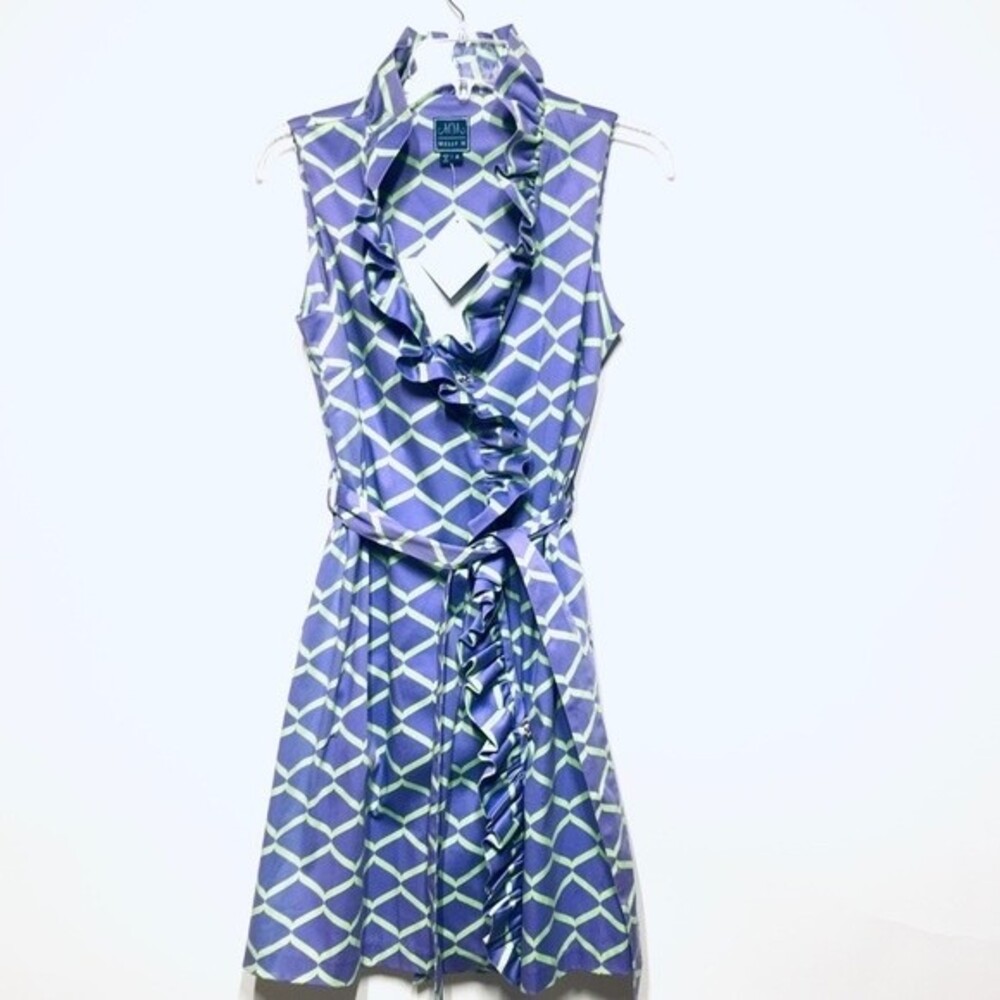 Melly M Riverside Ruffle Printed Wrap Dress 8 NWT - Picture 7 of 12